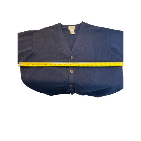 L.L. Bean Men's Navy Blue V-neck Cardigan Sweater Size Large - Picture 6 of 7